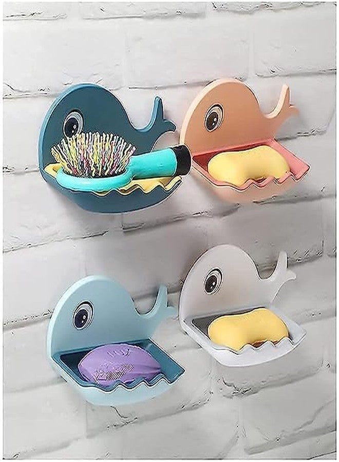 PIERCELL ENTERPRISE Piercell Soap Stand Holder for Bathroom Kitchen Sink Magic Stickers Wall Mounted Soap Dish Holder, Fish Design Random Color(Plastic) - Image 5